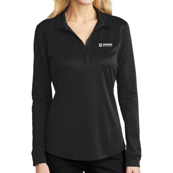   - Ladies Silk Touch ™ Performance Long Sleeve Polo Thumbnail